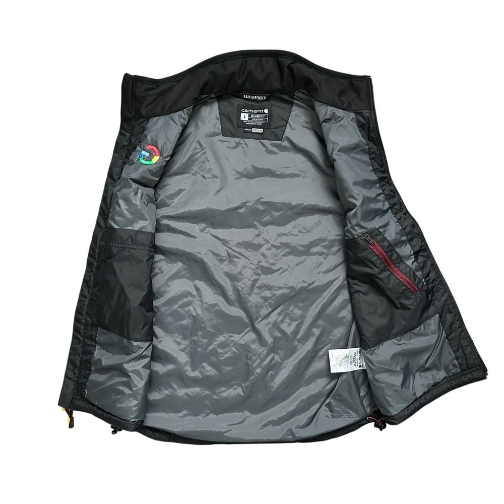 Carhartt Rain Defender Lightweight Insulated Mens Black Vest w Google Logo - Picture 7 of 10
